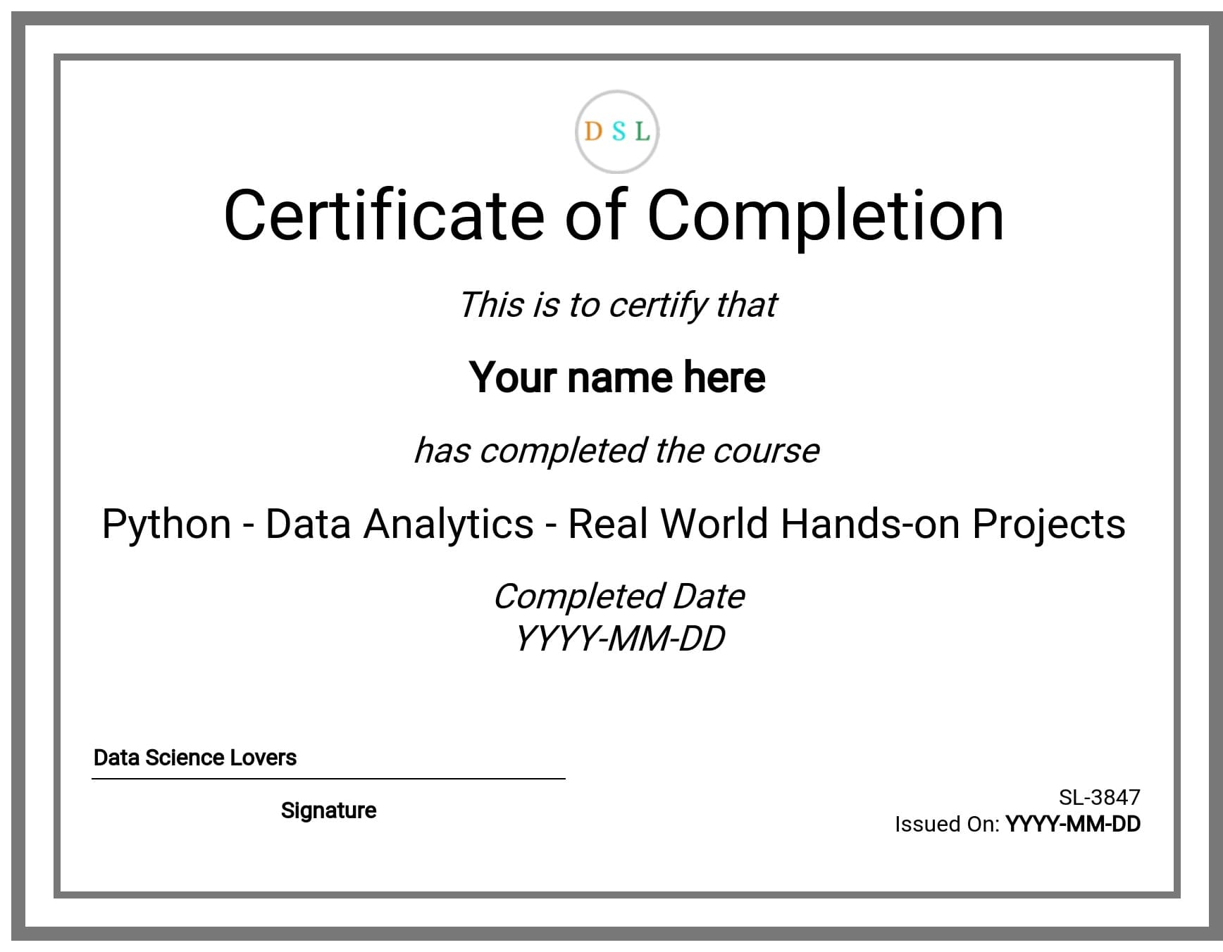 Course Certificate